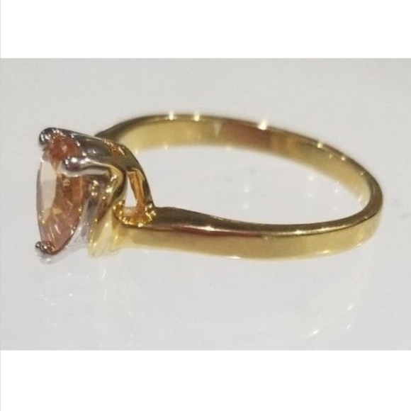 Gold Pink Birthstone Ring Sizes 4 5 8 November cocktail ring Amber imitation - Picture 4 of 10